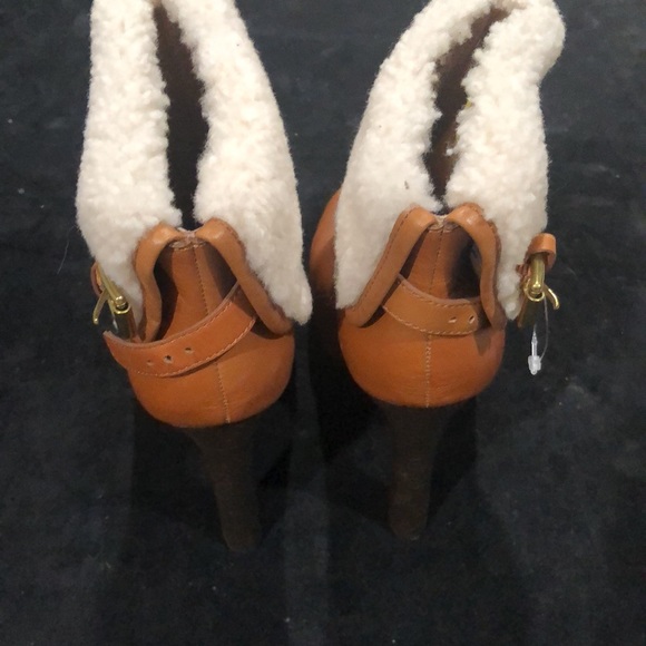 Coach shearling ankle leather boots NWT - Picture 6 of 13